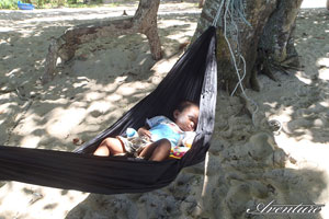 Deep asleep in a hammock